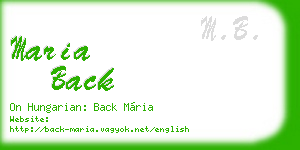 maria back business card